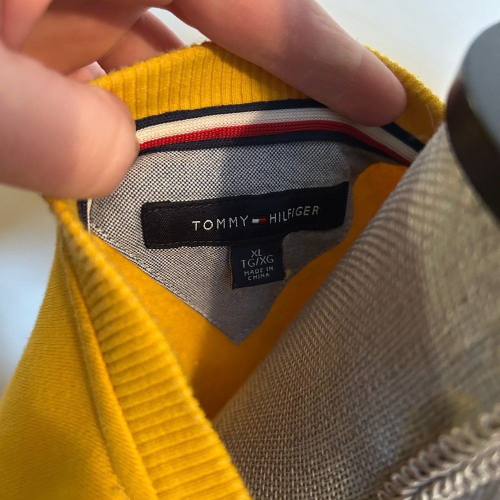 Tommy Hilfiger Men's Bright Yellow Crewneck Sweater - Picture 3 of 7